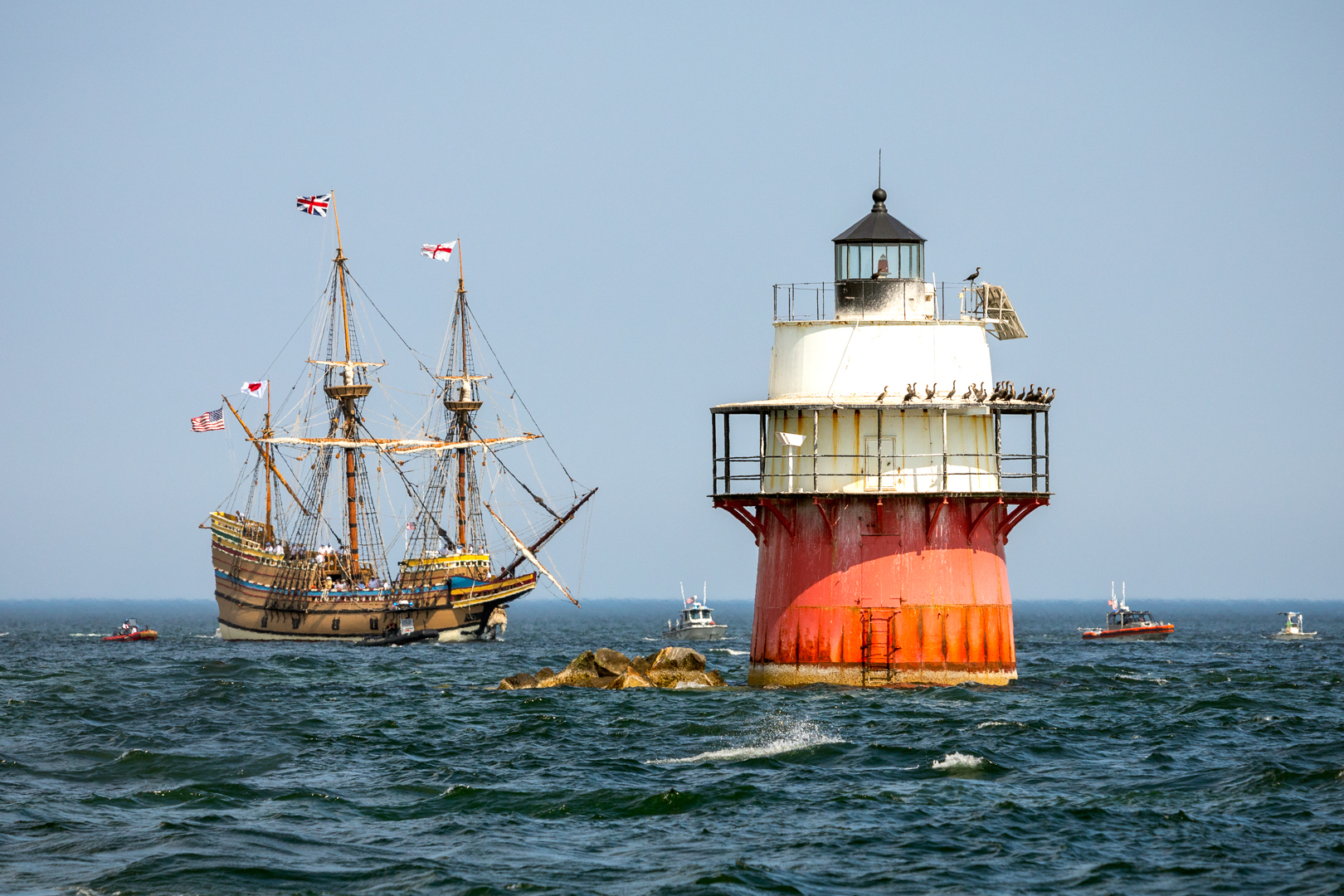 Mayflower II and Bug Light