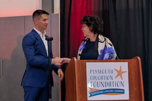 Carolyn Mc Coy and State Sen Dylan Fernandez