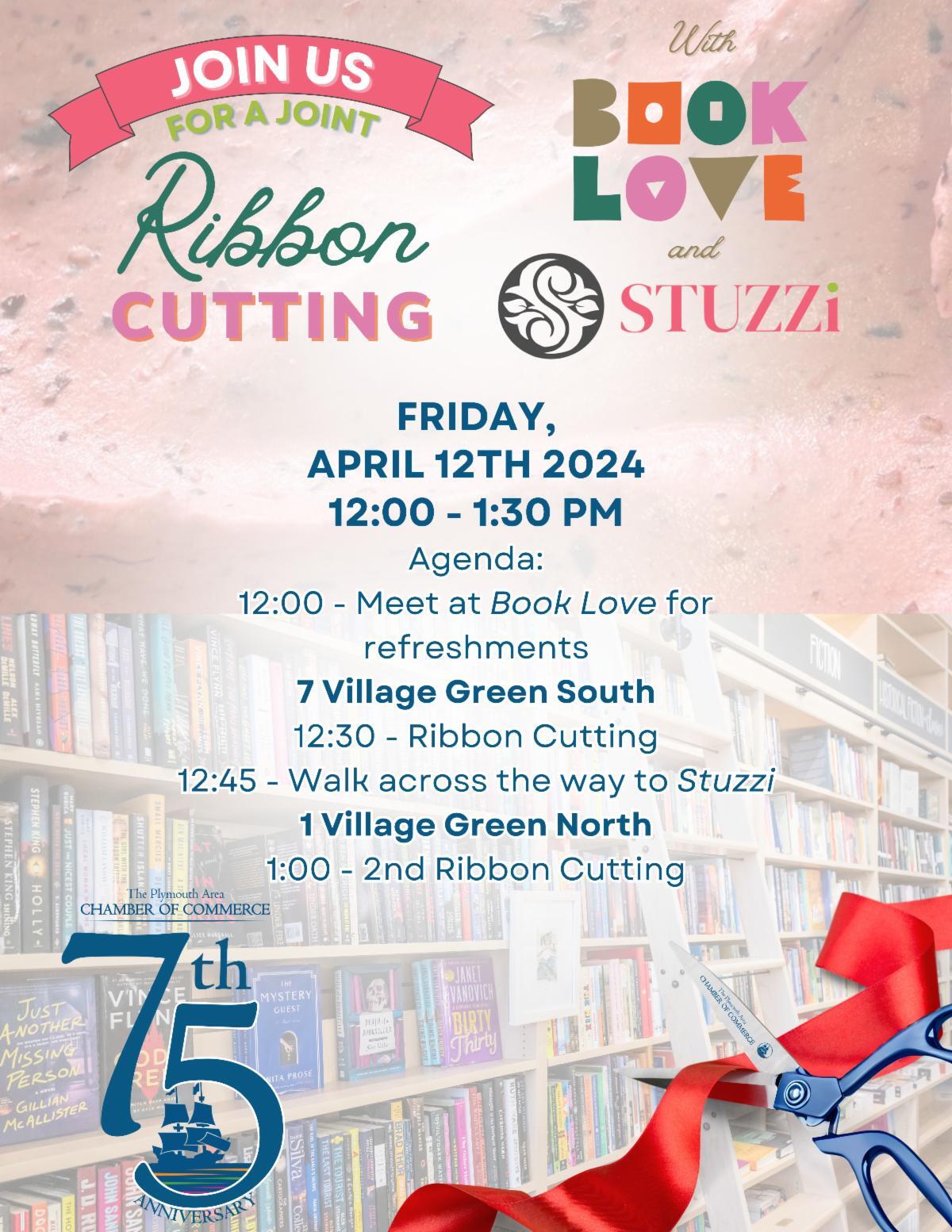 RSVP for Joint Ribbon Cutting for STUZZi and Book Love