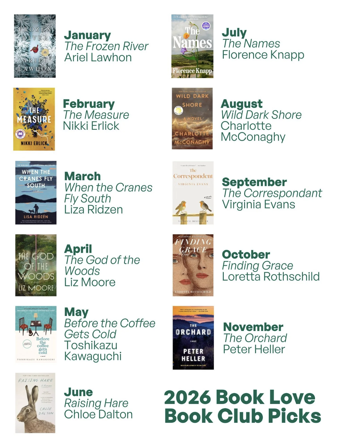 Book Love Book Club Books 2026