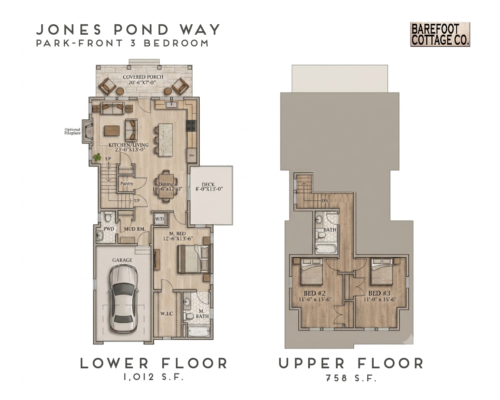 Three Bedroom Park-front Floor Plan Jones Pond Way