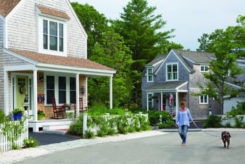 Barefoot Cottage Company Cobblestone Street with Dog Pinehills