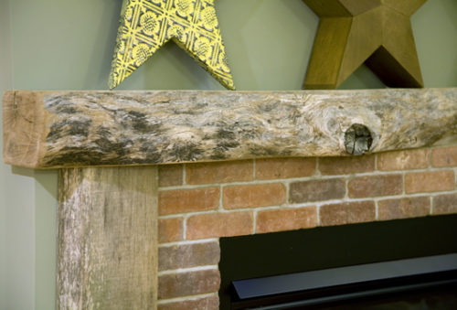 Barefoot Cottage Hickorywood Fireplace Detail