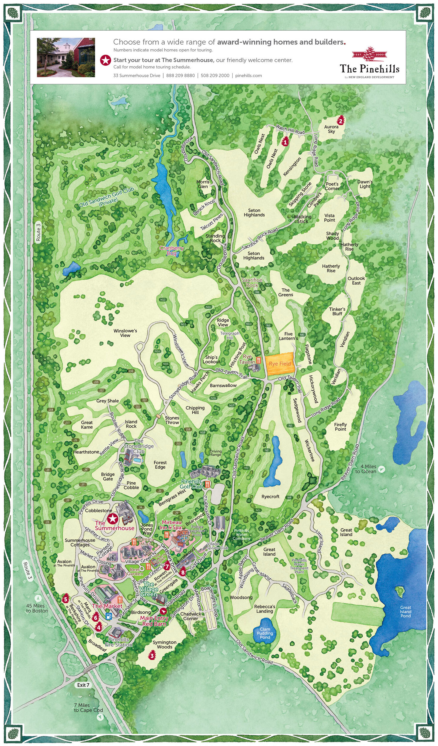 Pinehills tour map