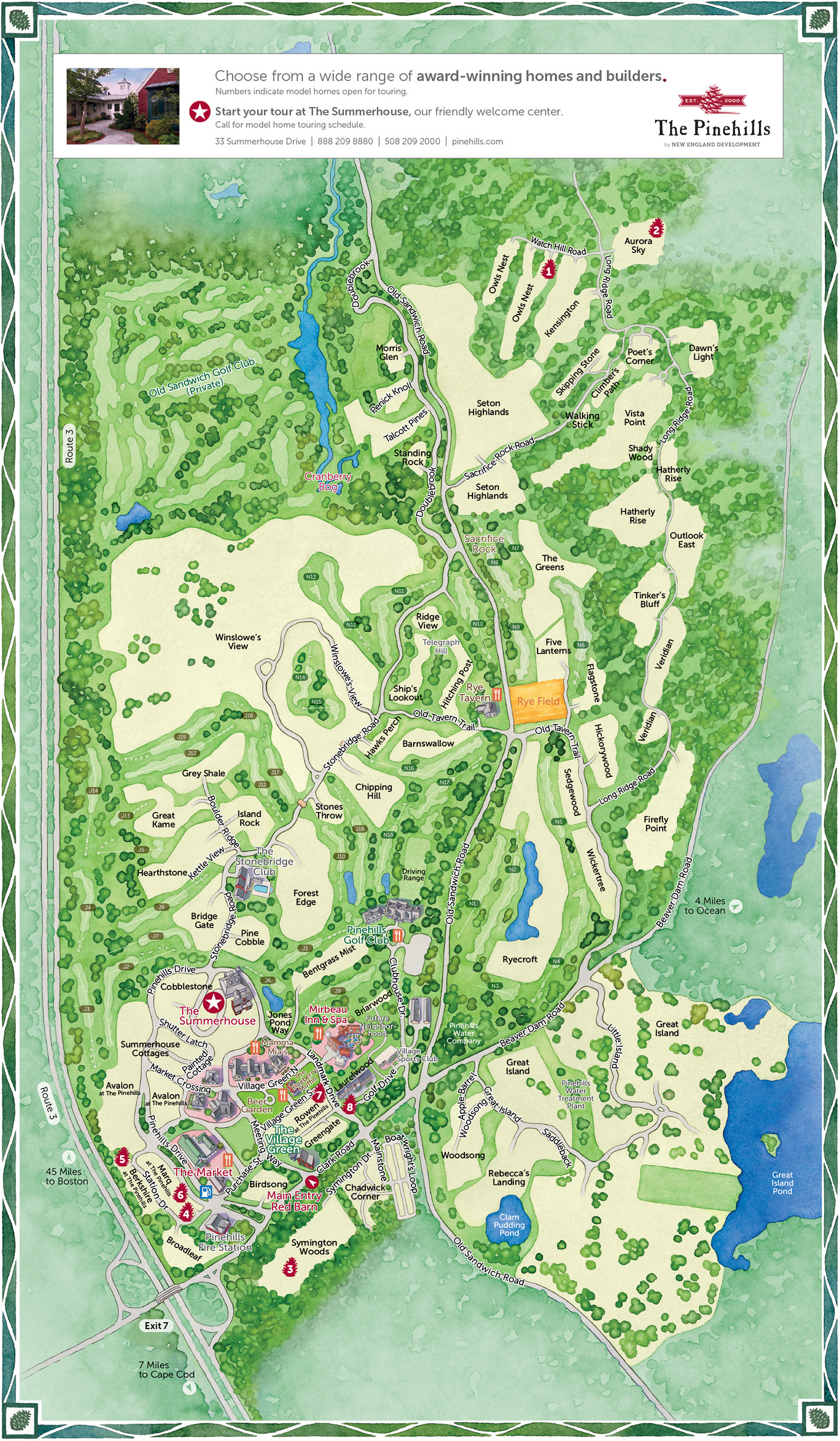 Pinehills tour map