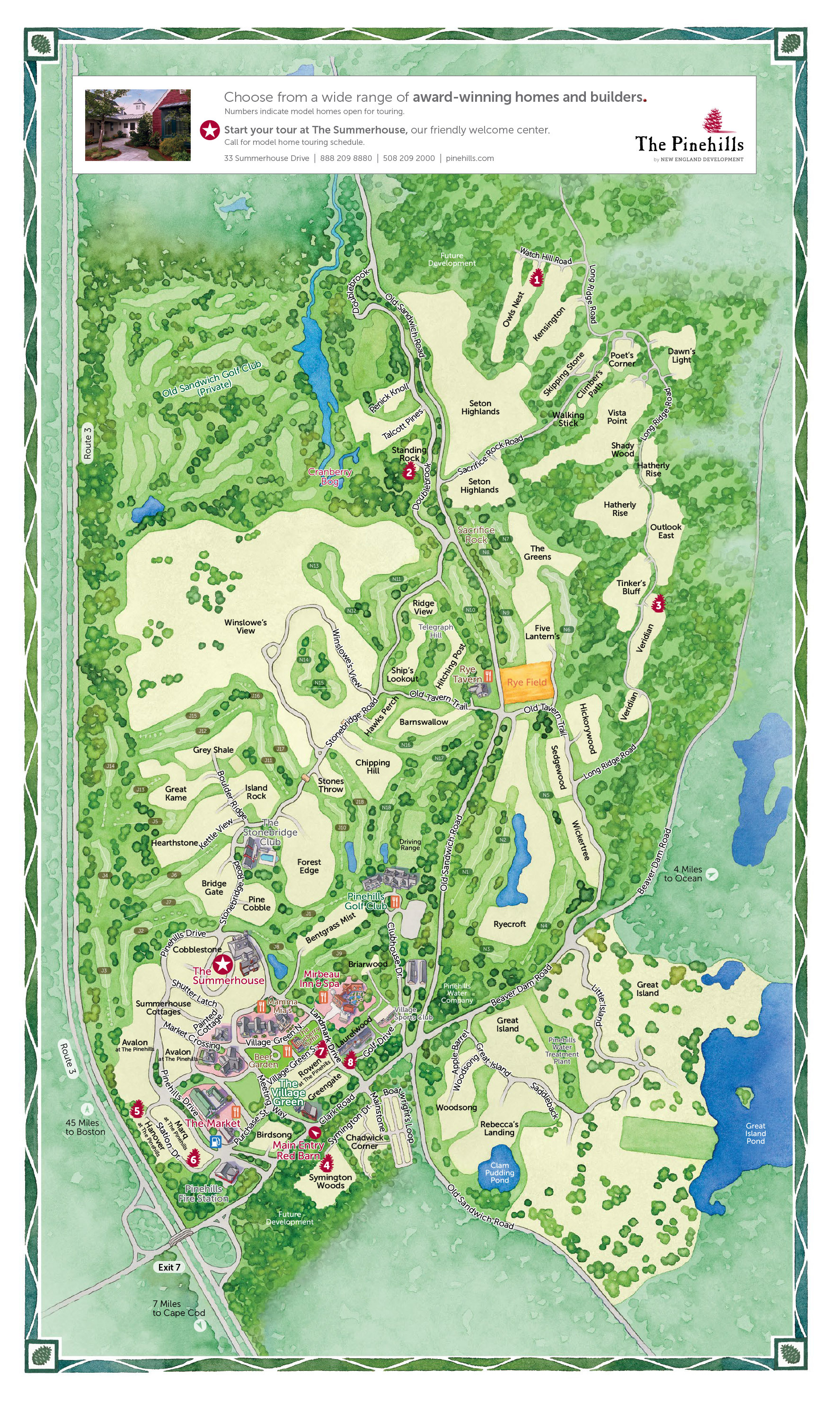 Pinehills Tour Map