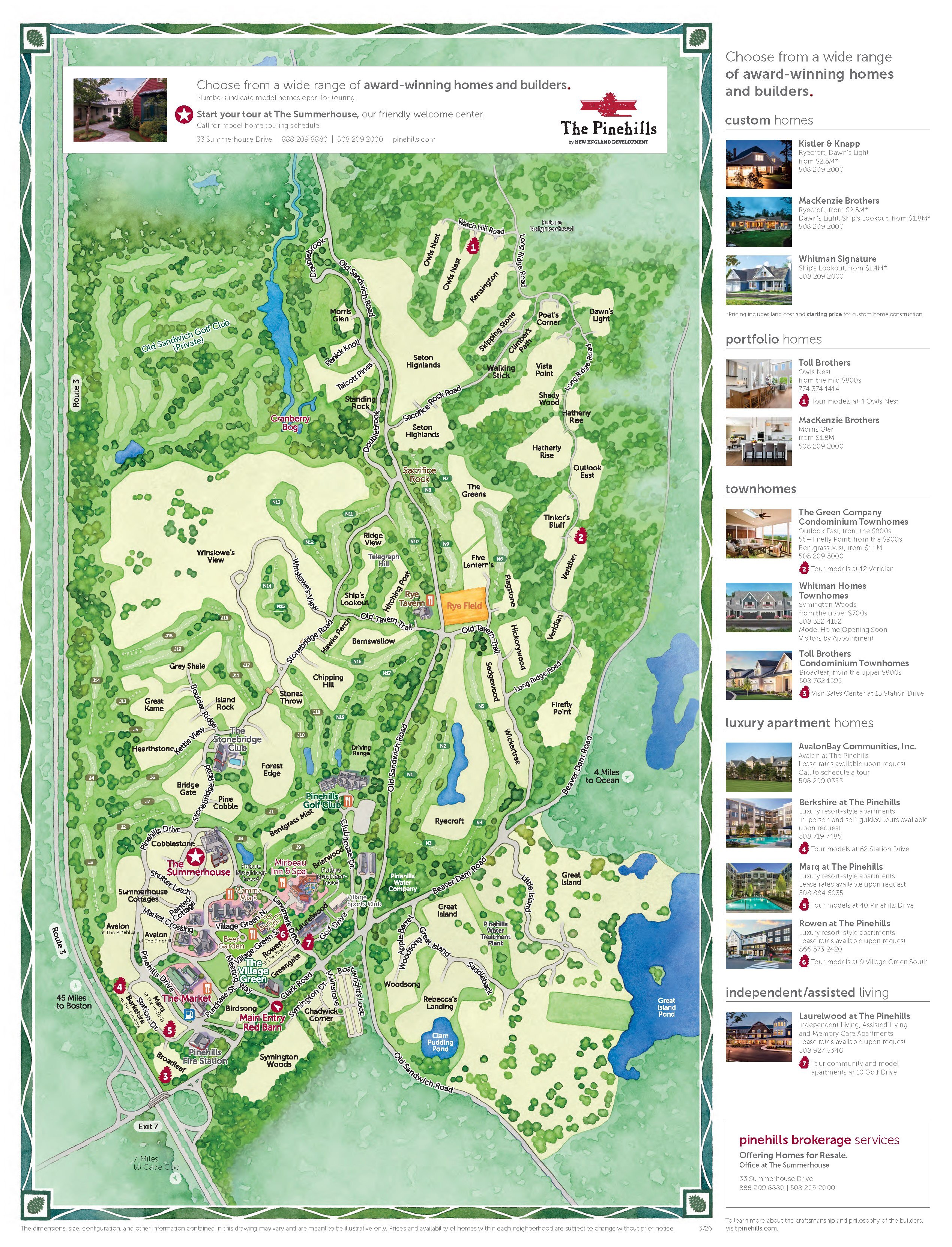 Pinehills Tour Map