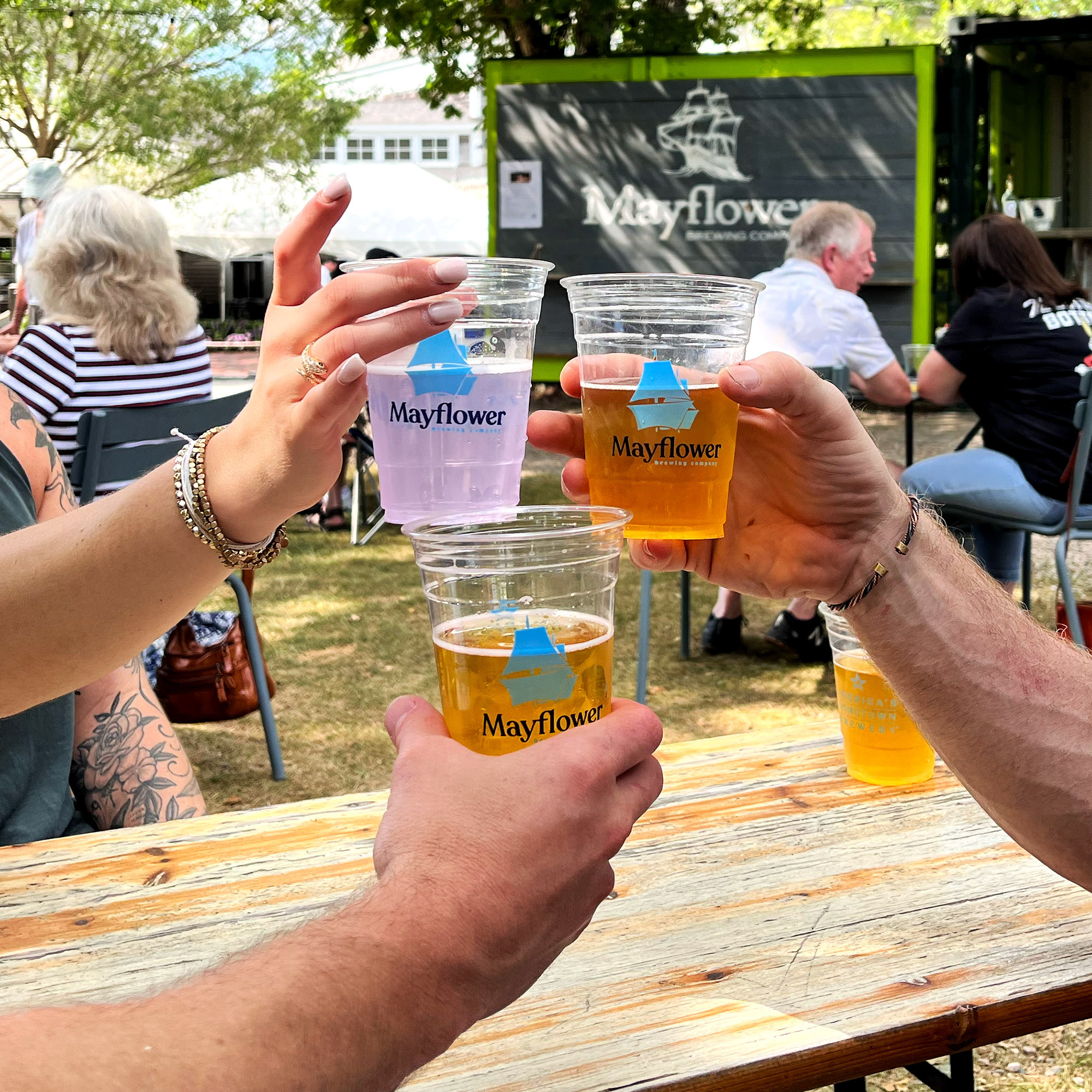 Beer garden cheers